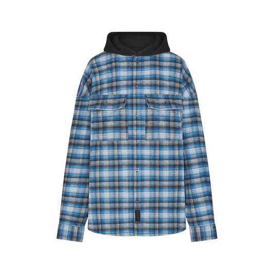 OUTDOOR FLANNEL OVERSIZED HOODED SHIRT