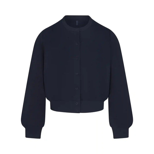 COTTON FLEECE SHRUNKEN CARDIGAN