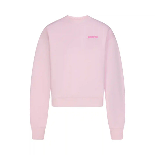COTTON FLEECE CREWNECK WITH EMBOSSED LOGO