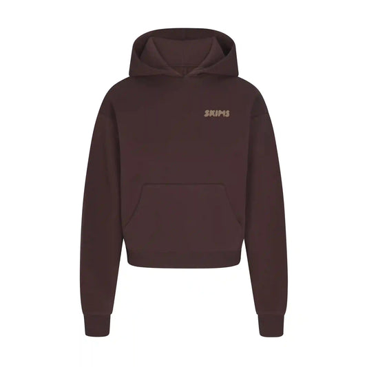 COTTON FLEECE HOODIE WITH EMBOSSED LOGO