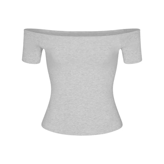 COTTON JERSEY OFF THE SHOULDER TOP
