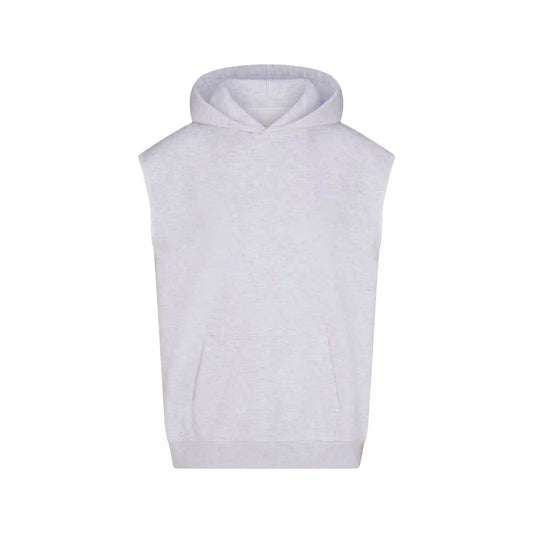 COTTON FLEECE OVERSIZED SLEEVELESS HOODIE