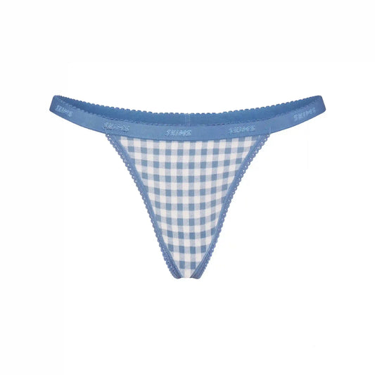LIGHTWEIGHT COTTON LOGO PICOT THONG