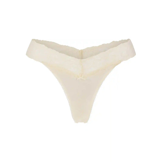 LIGHTWEIGHT COTTON WIDE LACE THONG