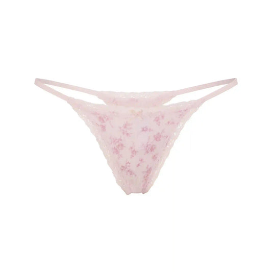 LIGHTWEIGHT COTTON POINTELLE LACE STRING THONG