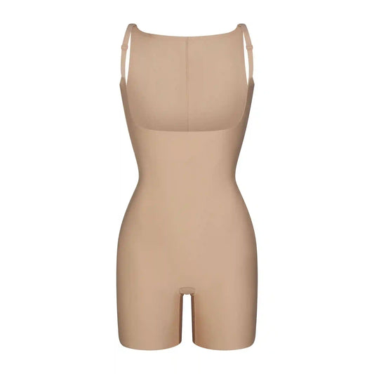 SKIMS BODY CORE SCULPT BACK SMOOTHING OPEN BUST MID THIGH BODYSUIT