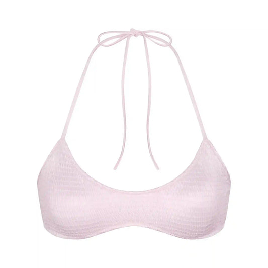 SATIN SWIM SMOCKED SCOOP BIKINI TOP