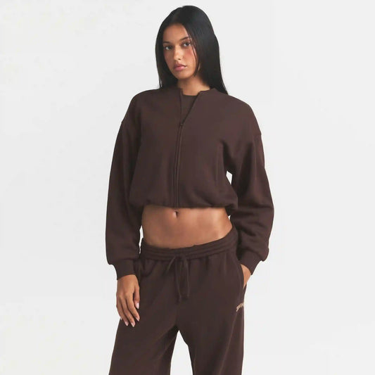 COTTON FLEECE BOMBER JACKET