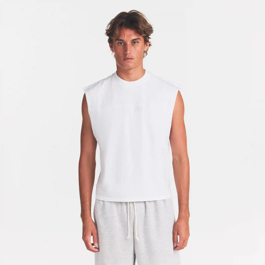HEAVYWEIGHT COTTON MENS CROPPED MUSCLE TANK