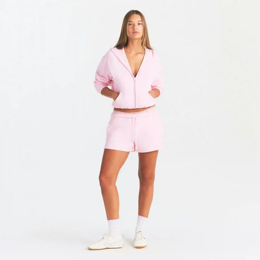 COTTON FLEECE ZIP UP HOODIE