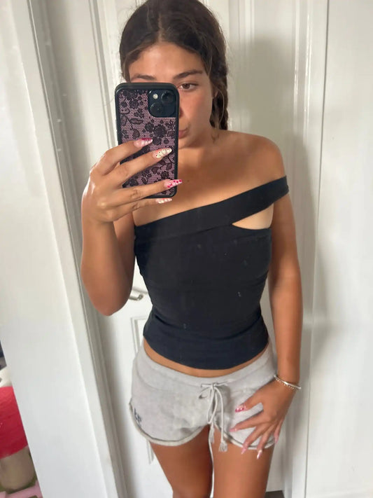 COTTON JERSEY ASYMMETRICAL TOP